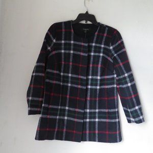 Talbots DOUBLE FACE PLAID Multicolored Wool Blend Jacket Petite